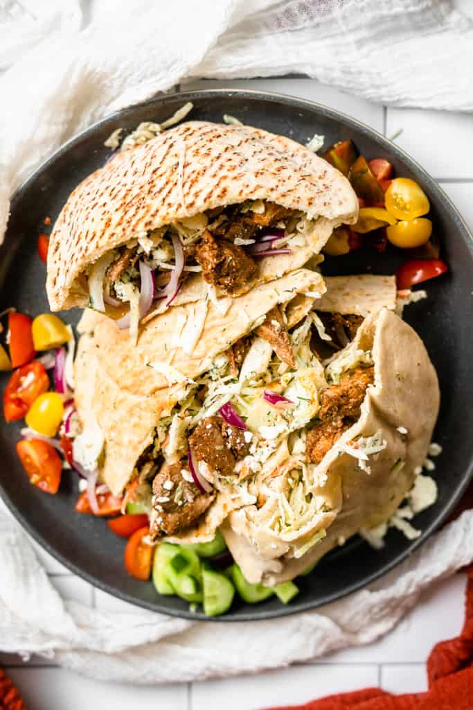Garam Masala Chicken Pita with Creamy Feta Coleslaw-image