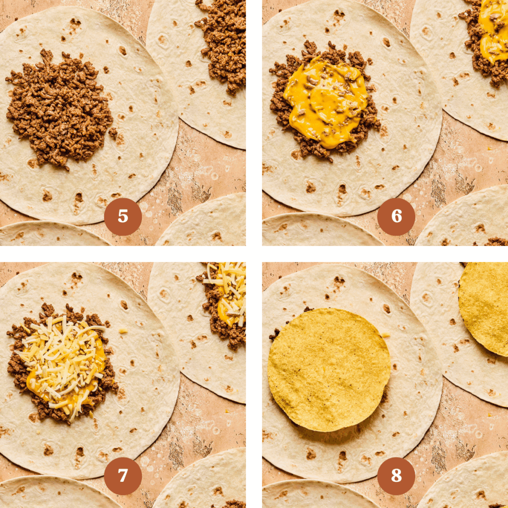 How to make Crunchwrap Supreme (process steps).