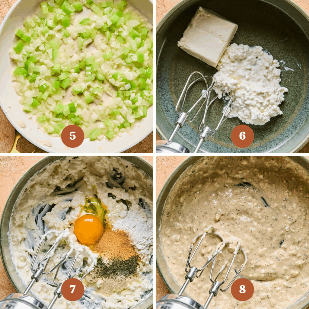 How to make Spaghetti Squash Stuffing Bake (process steps).