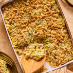 Spaghetti Squash Stuffing Bake in a baking dish.