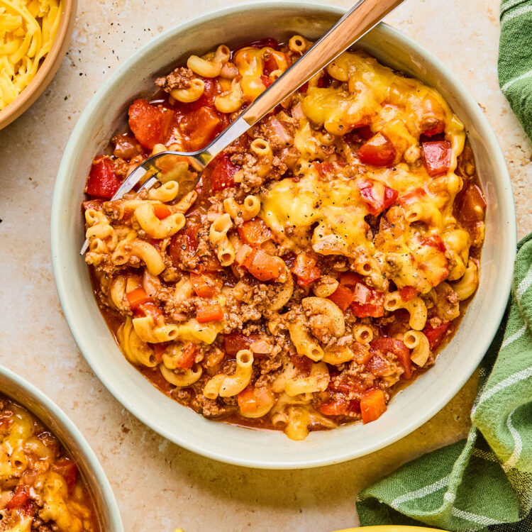 American Goulash in a bowl.
