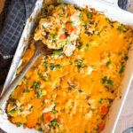 Cozy Cheesy Chicken Bake in a baking dish.