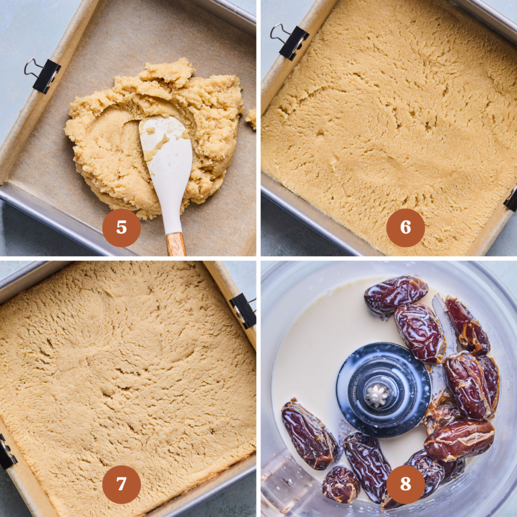 How to make Salted Caramel Date Bars (process steps).