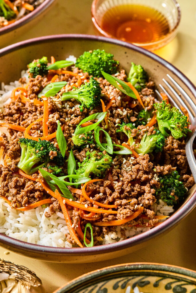 Honey Garlic Ground Beef Bowls.