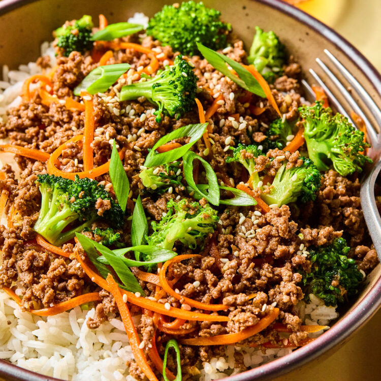 Honey Garlic Ground Beef Bowls.