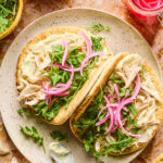 Chicken Labneh Flatbreads on a plate.
