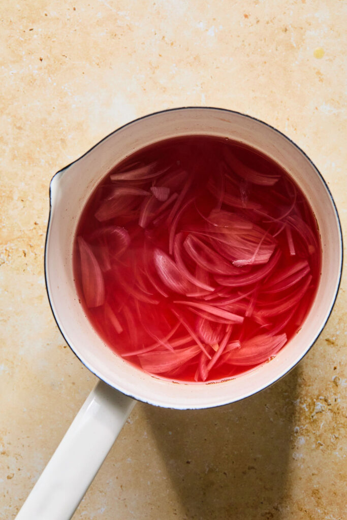 Tomato mixture in a sauce pan.