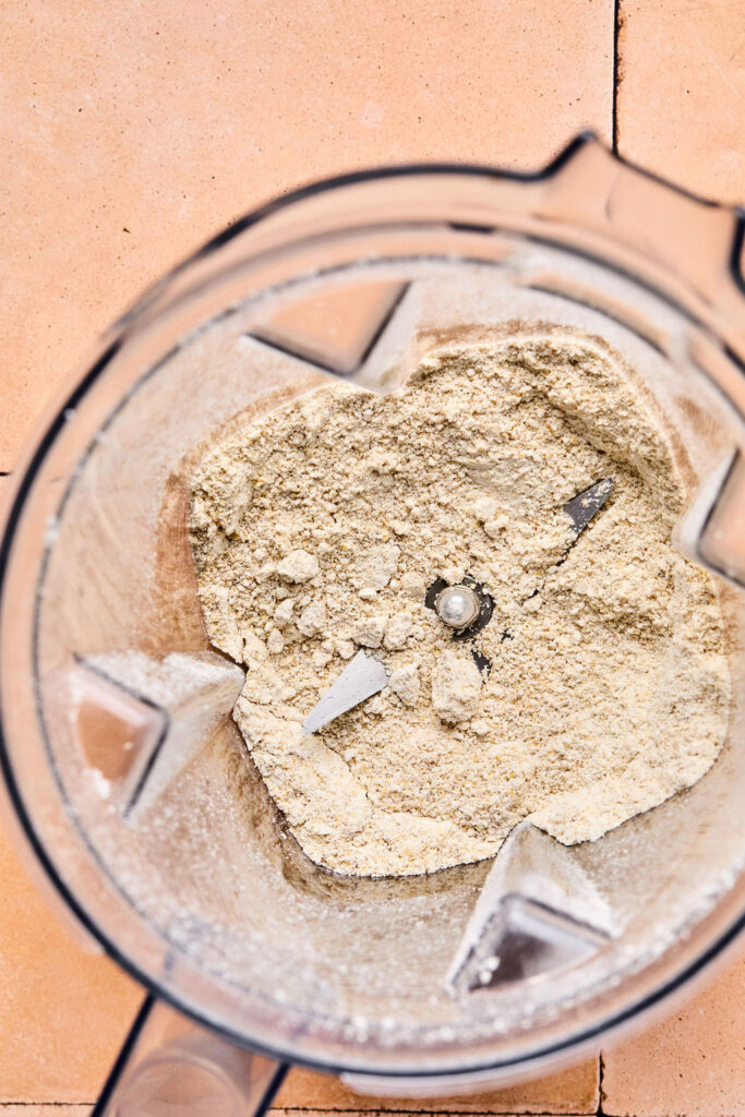 Oat flour in a blender.