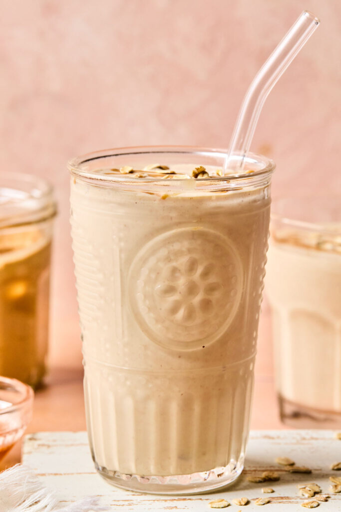 Peanut Butter Smoothie in a glass.