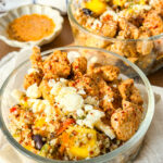 Two mediterranean chicken quinoa bowls.