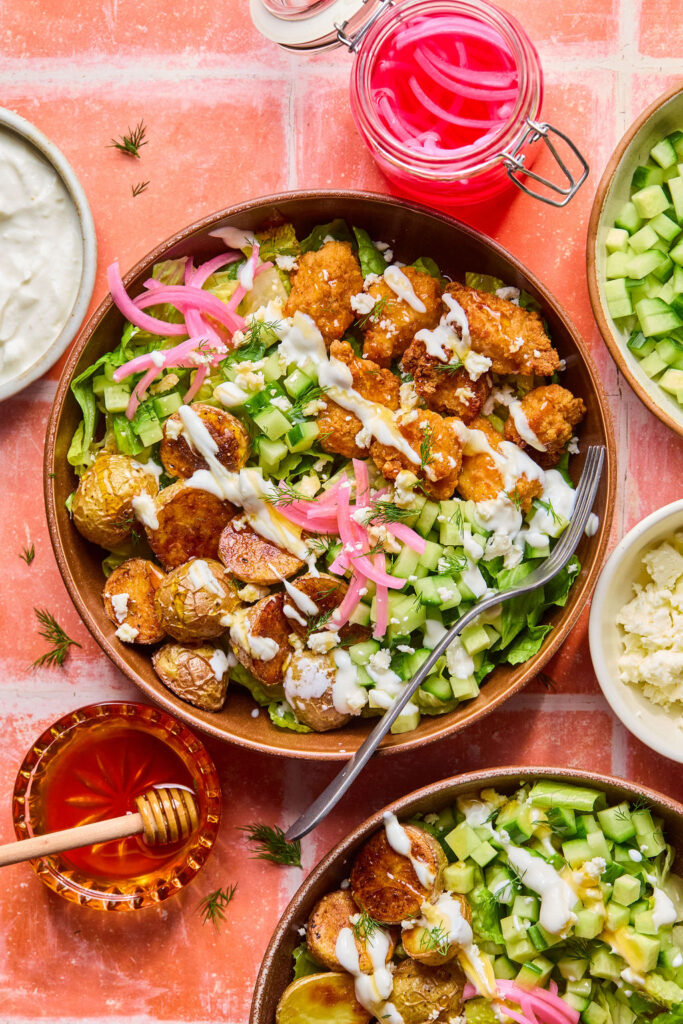Crispy Chicken Bowls with Whipped Feta.
