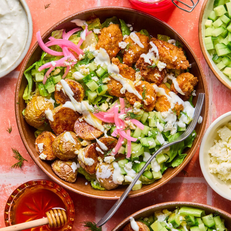 Crispy Chicken Bowls with Whipped Feta.