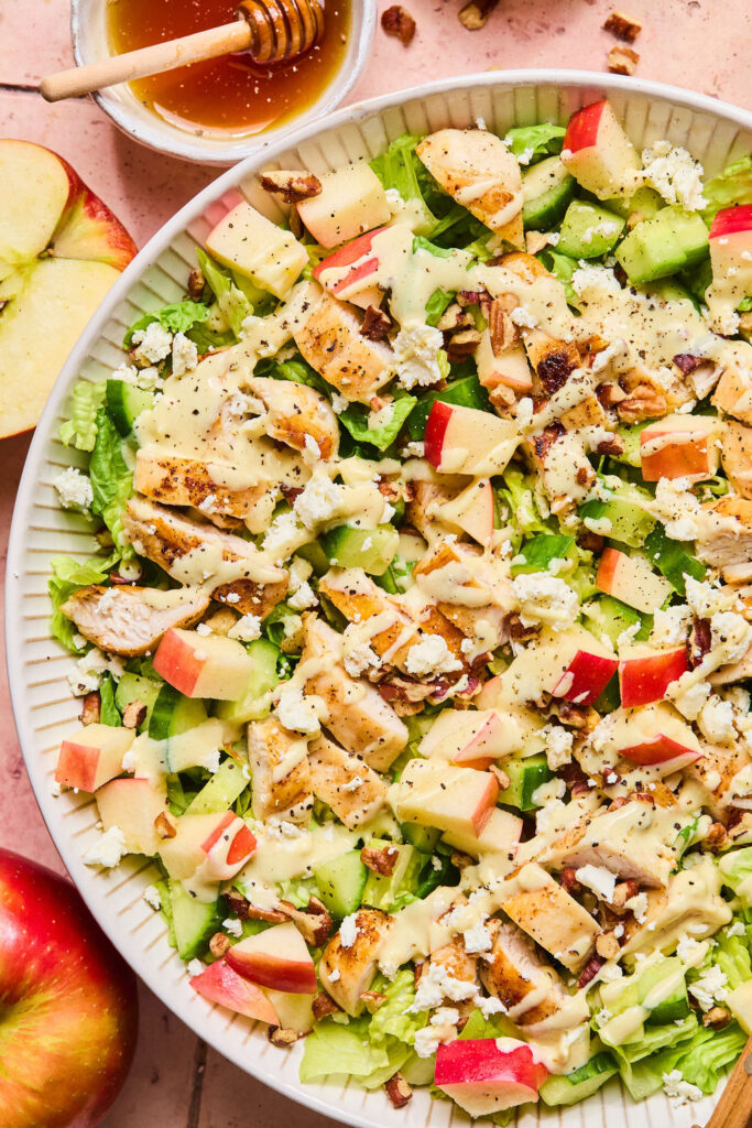 Honey Mustard Chicken Apple Salad in a large bowl.