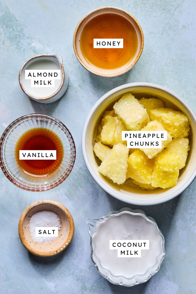 Ingredients for Ninja Creami Pineapple Sorbet.