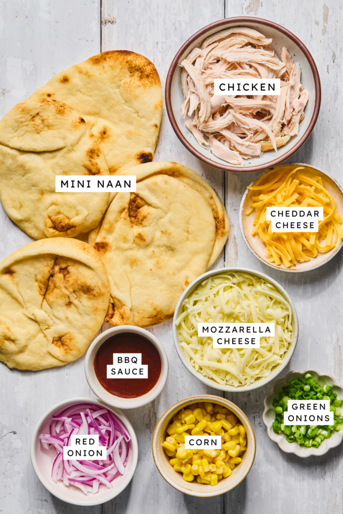 Ingredients for Sheet Pan BBQ Chicken Flatbread.