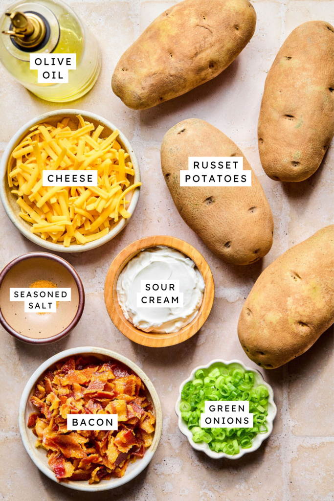 Ingredients for Air Fryer Potato Skins.